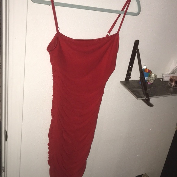 Red Spaghetti Strap Slip Mini Dress - Picture 1 of 6
